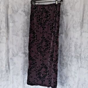 Cityknits Velvet Burnout Floral Maxi Skirt Boho Witchy Romantic Size M 90’s